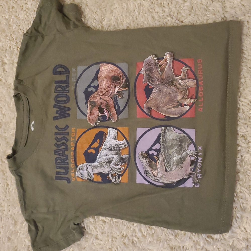 5 For‎ $26 Jurassic World Dinosaur Graphic T-Shirt Green Youth Size 2T